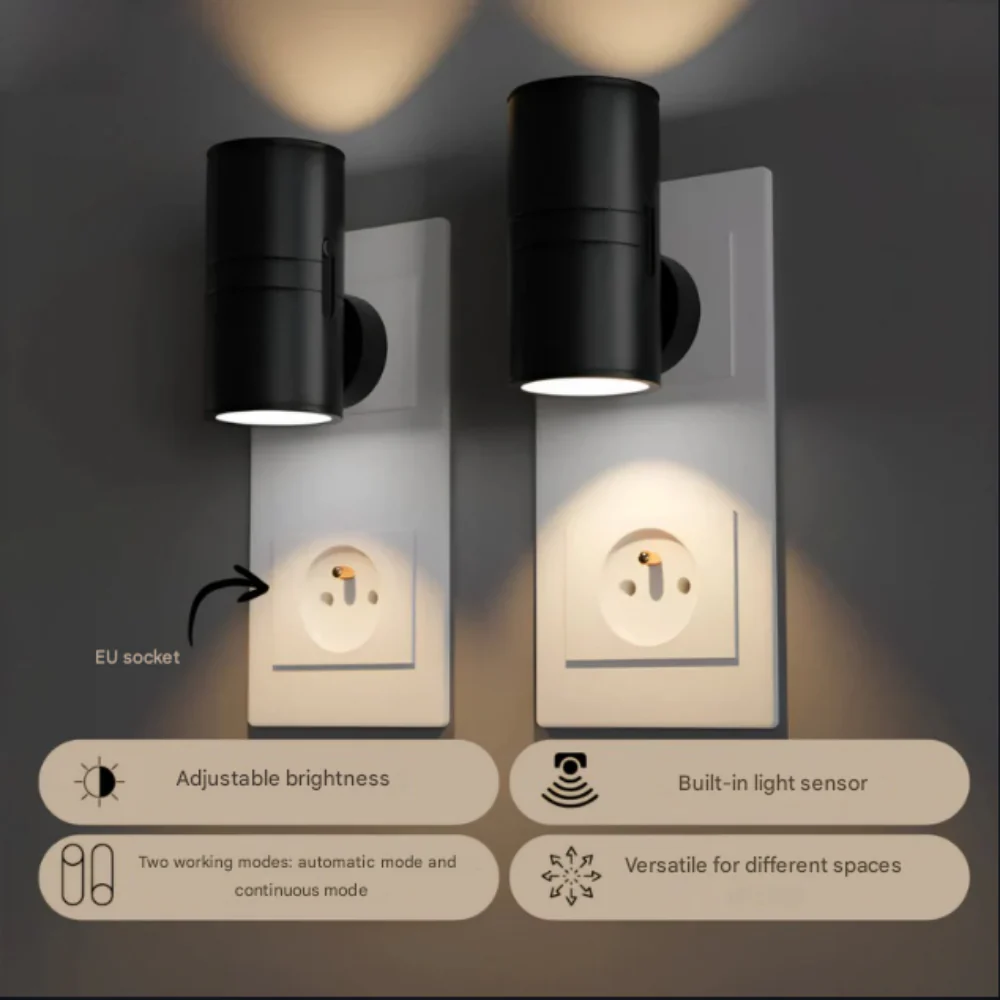 Plug In LED Night Light Wall Sconce - Dual Direction Cylinder - Image 13