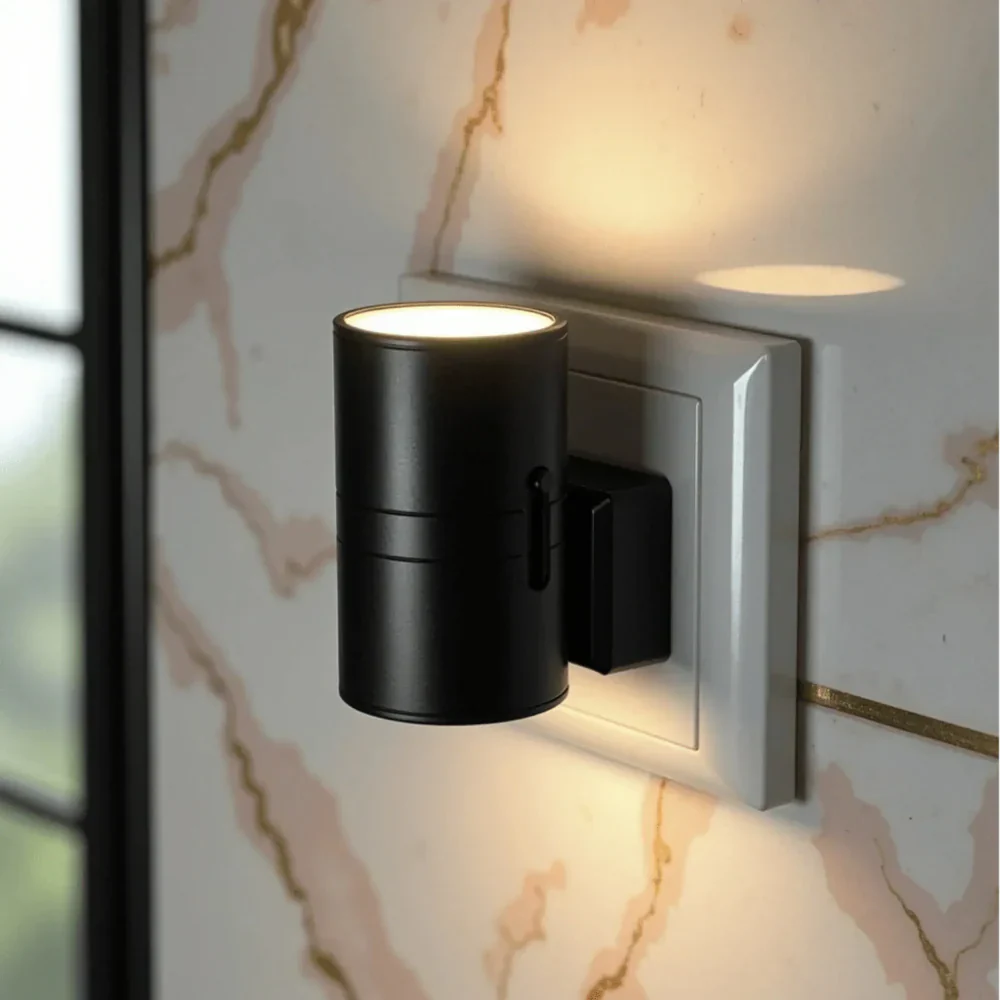 Plug In LED Night Light Wall Sconce - Dual Direction Cylinder - Image 7