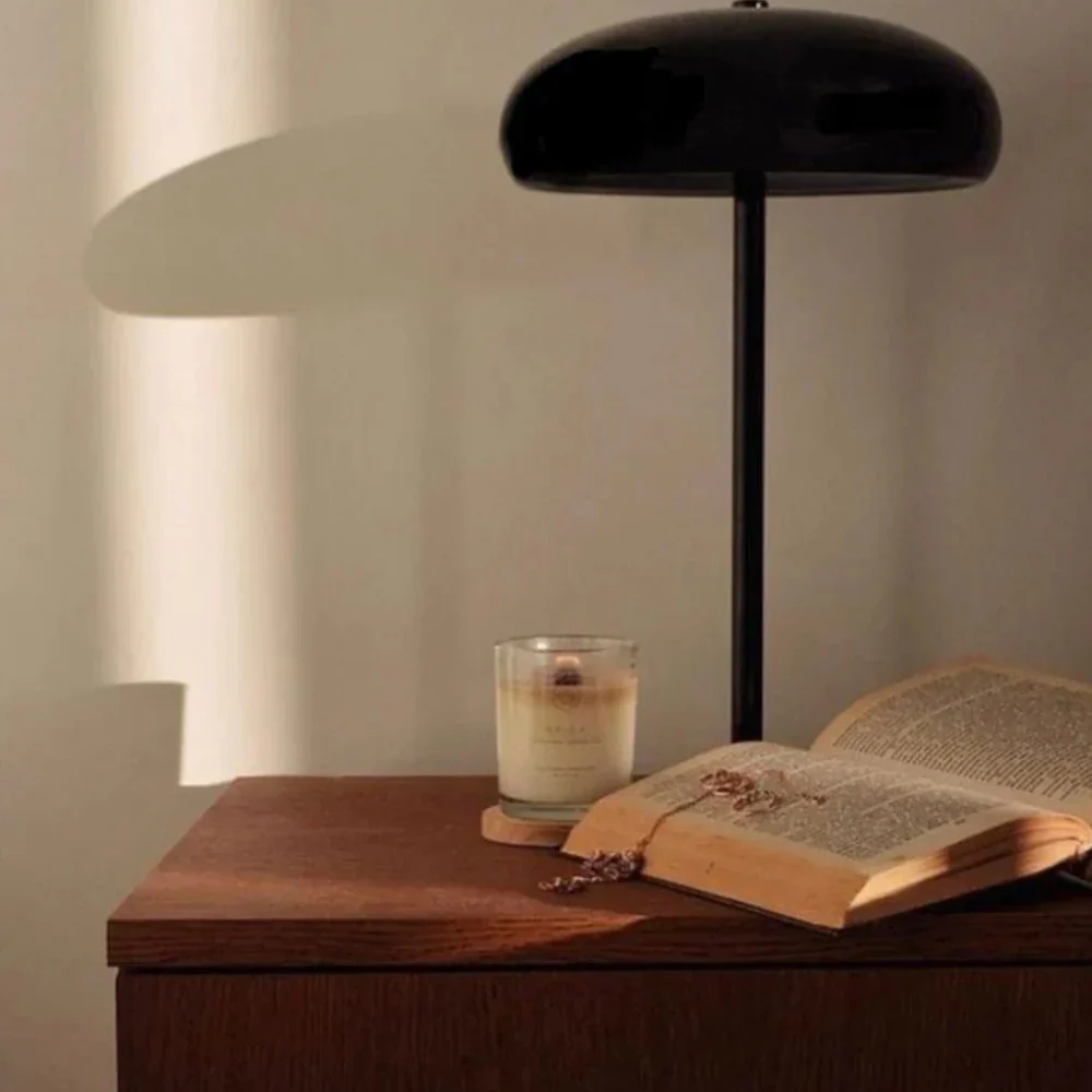 Rechargeable Bedside Lamp with Touch Control - Modern Metal Mushroom Task - Image 10