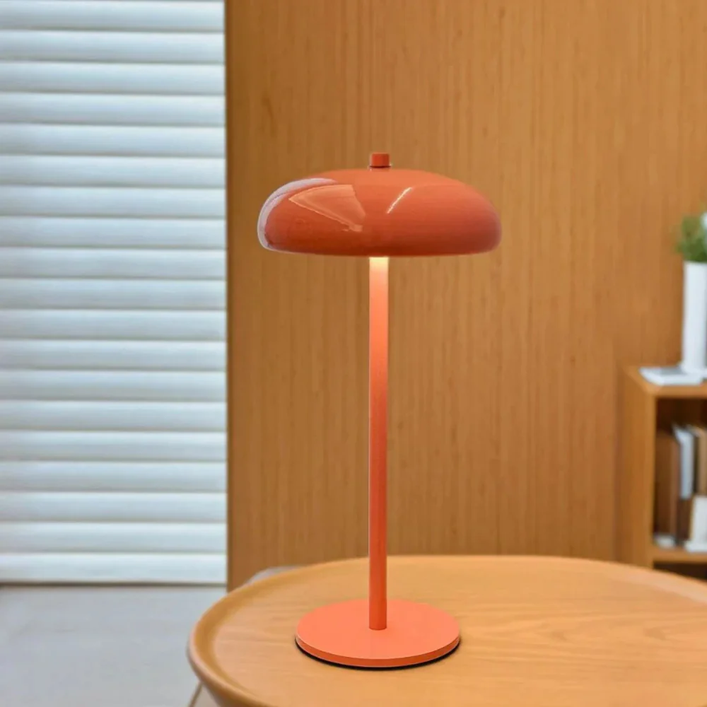 Rechargeable Bedside Lamp with Touch Control - Modern Metal Mushroom Task - Image 4