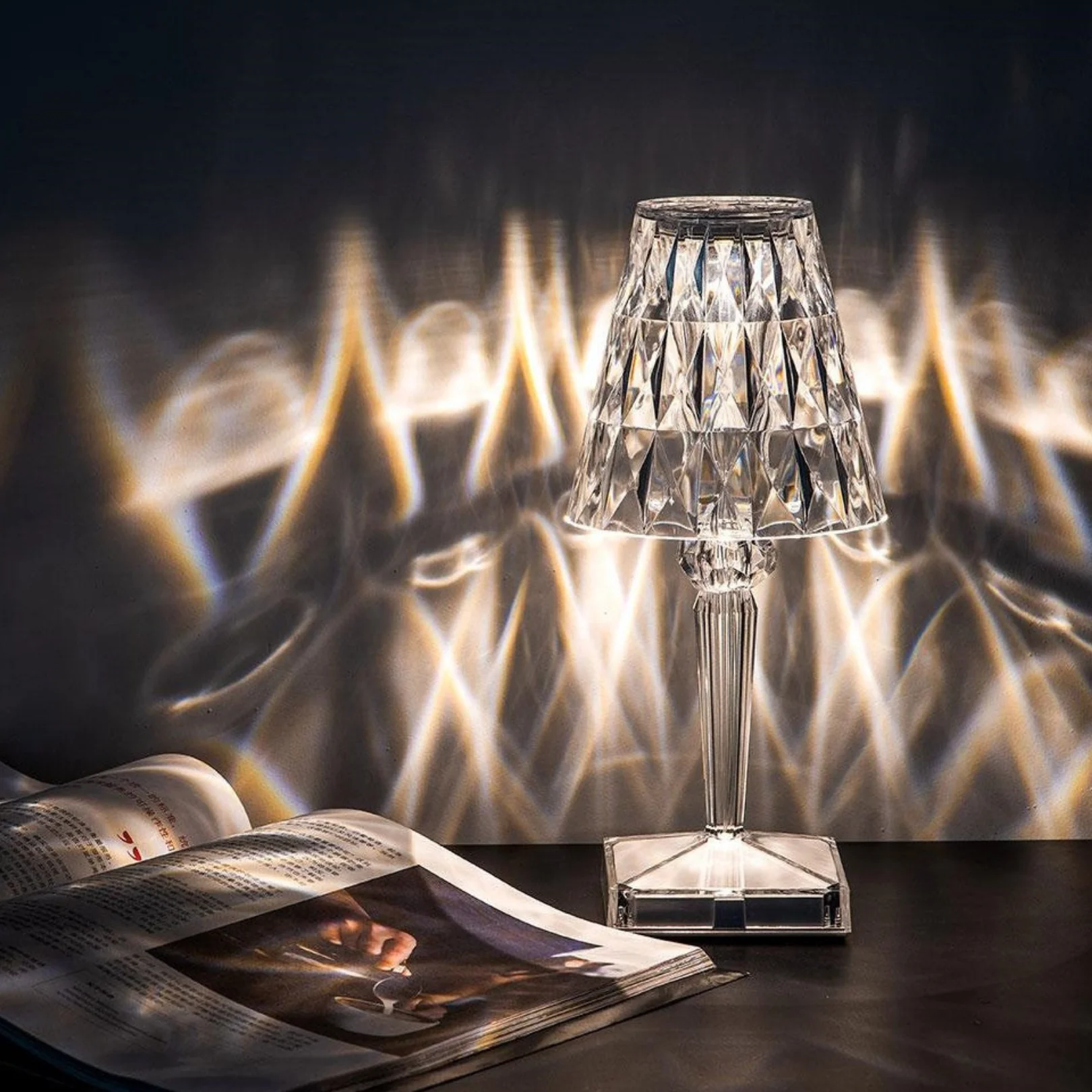 Rechargeable Cordless Crystal LED Lamp - Image 2