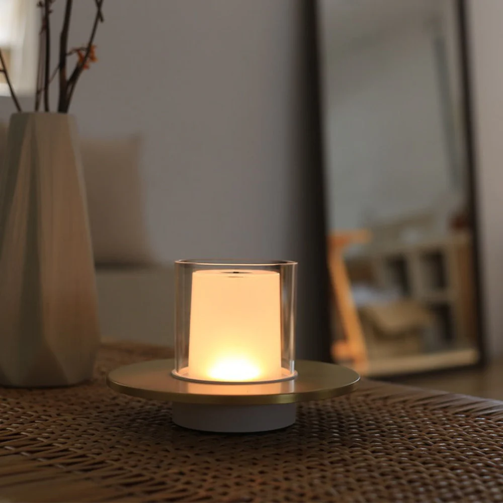 Rechargeable Cordless LED Candle Lamp - Gesture Control Dimmable Light - Image 3