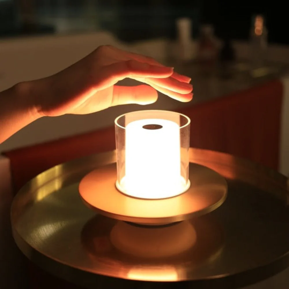 Rechargeable Cordless LED Candle Lamp - Gesture Control Dimmable Light - Image 4