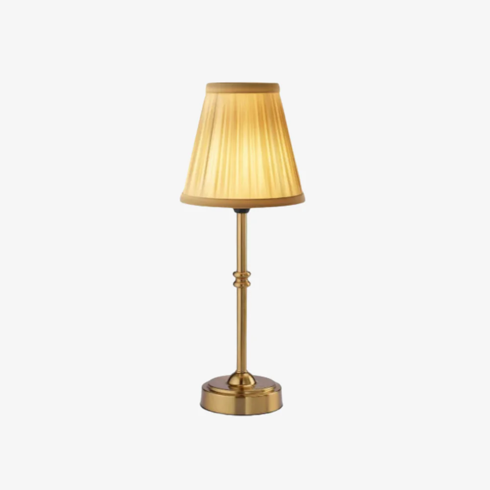 Rechargeable Cordless Table Lamp with Fabric Shade - Portable Stepless Dimming Light