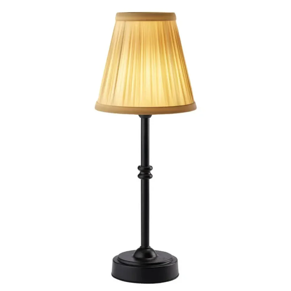Rechargeable Cordless Table Lamp with Fabric Shade - Portable Stepless Dimming Light - Image 13