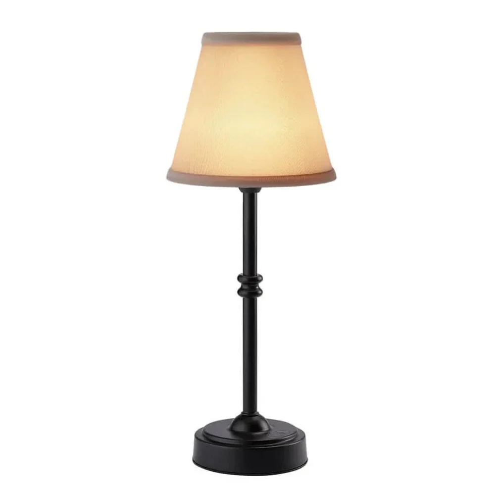 Rechargeable Cordless Table Lamp with Fabric Shade - Portable Stepless Dimming Light - Image 14
