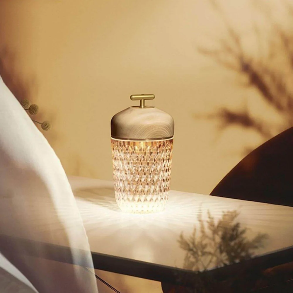 Rechargeable Glass Accent Light with Crystal Body - Modern Decorative - Image 4