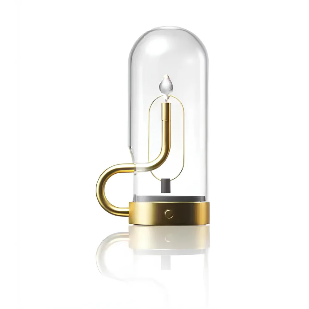 Rechargeable Glass Cylinder Accent Lamp - Mid Century Battery Light - Image 9