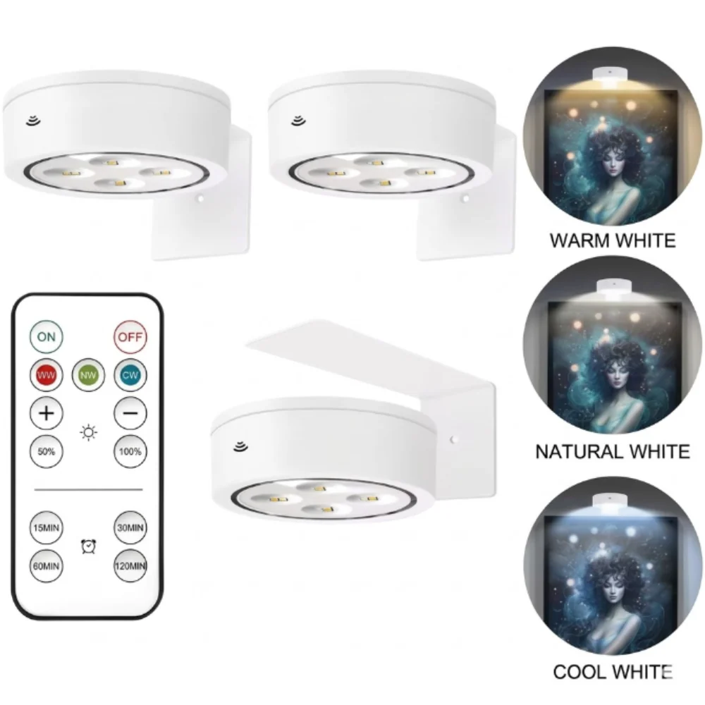 Rechargeable Magnetic Picture Light with Remote - Tool-Free Gallery Spotlight - Image 12