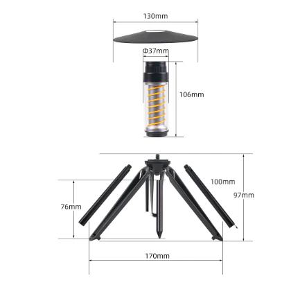 Rechargeable Outdoor Lantern with Warm Glow Coil - Metal Hanging Hook and Stand - Image 9