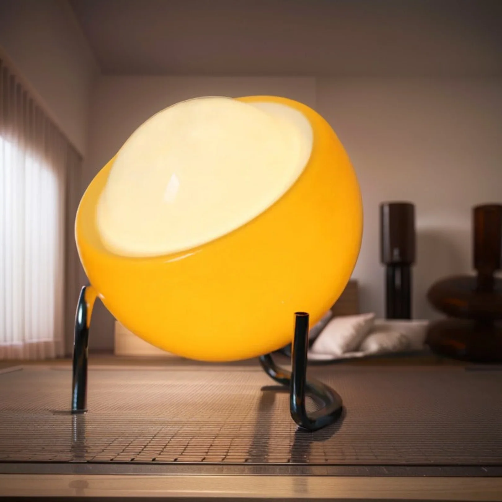 Retro Bauhaus Egg Shape Table Lamp - Warm Glow - Image 6