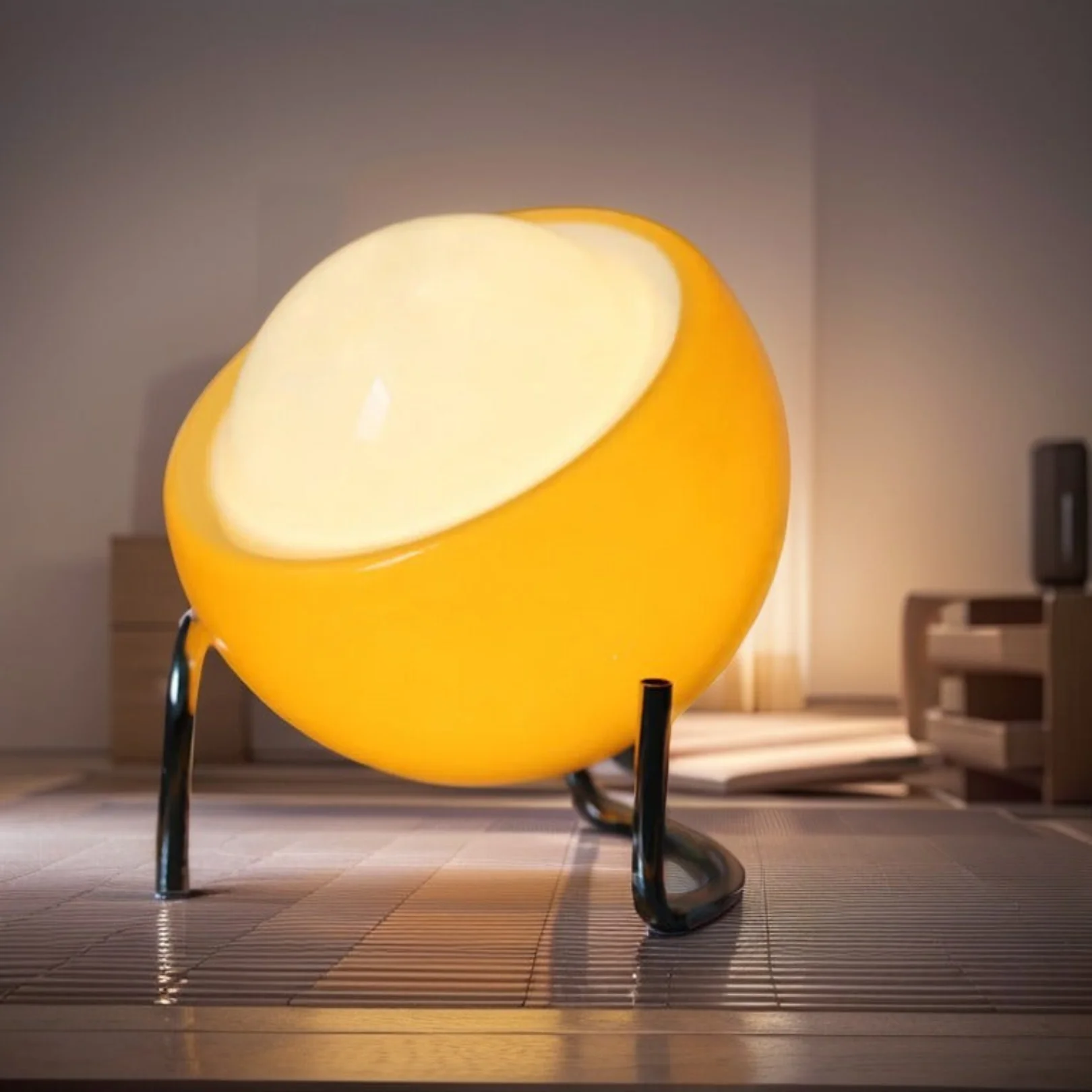 Retro Bauhaus Egg Shape Table Lamp - Warm Glow - Image 7
