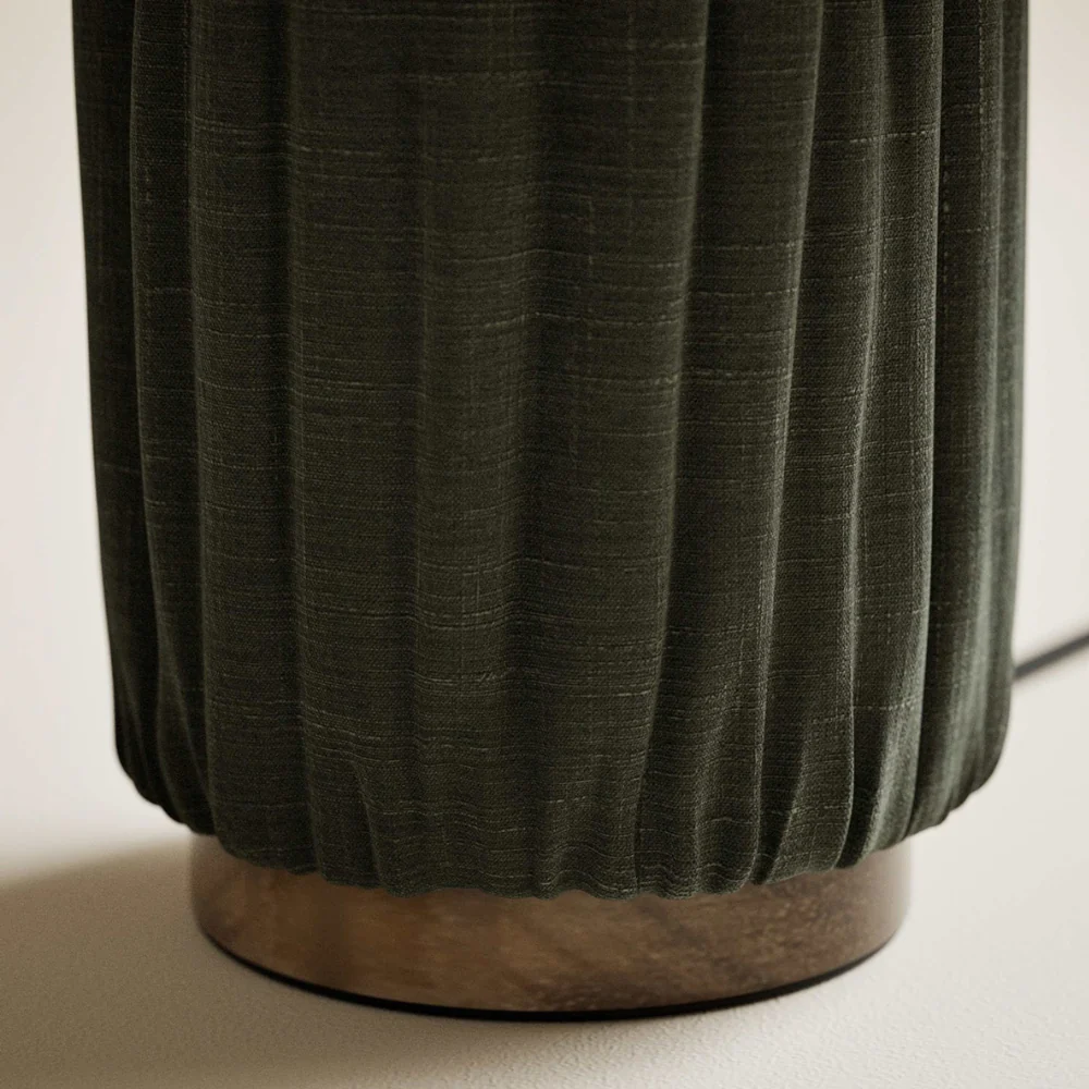 Retro Pleated Linen Table Lamp - Mid-Century Modern Boho Bedside Light - Image 17