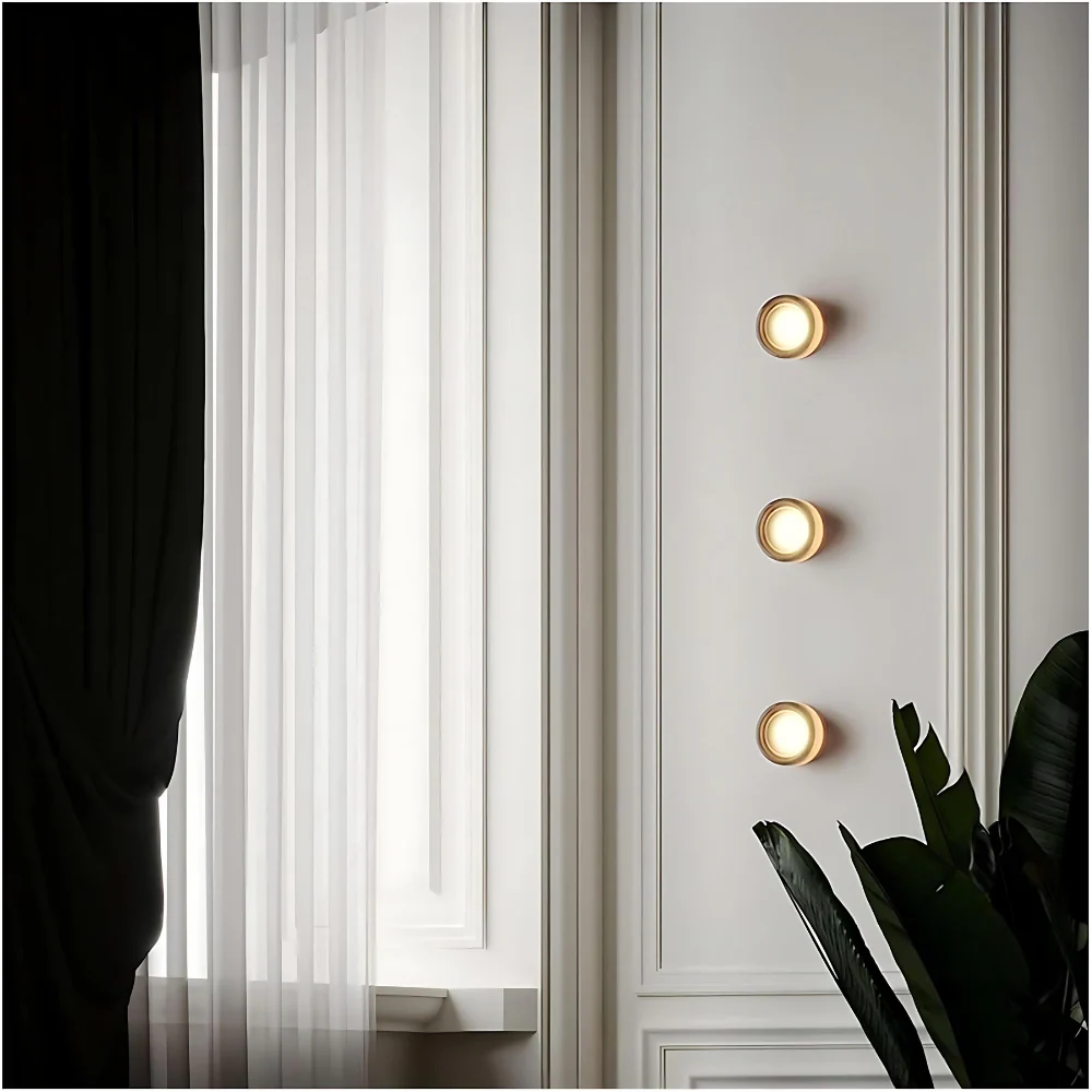 Round LED Wall Lamp with Textured Disk Shade - Modern Minimalist Sconce Light - Image 10