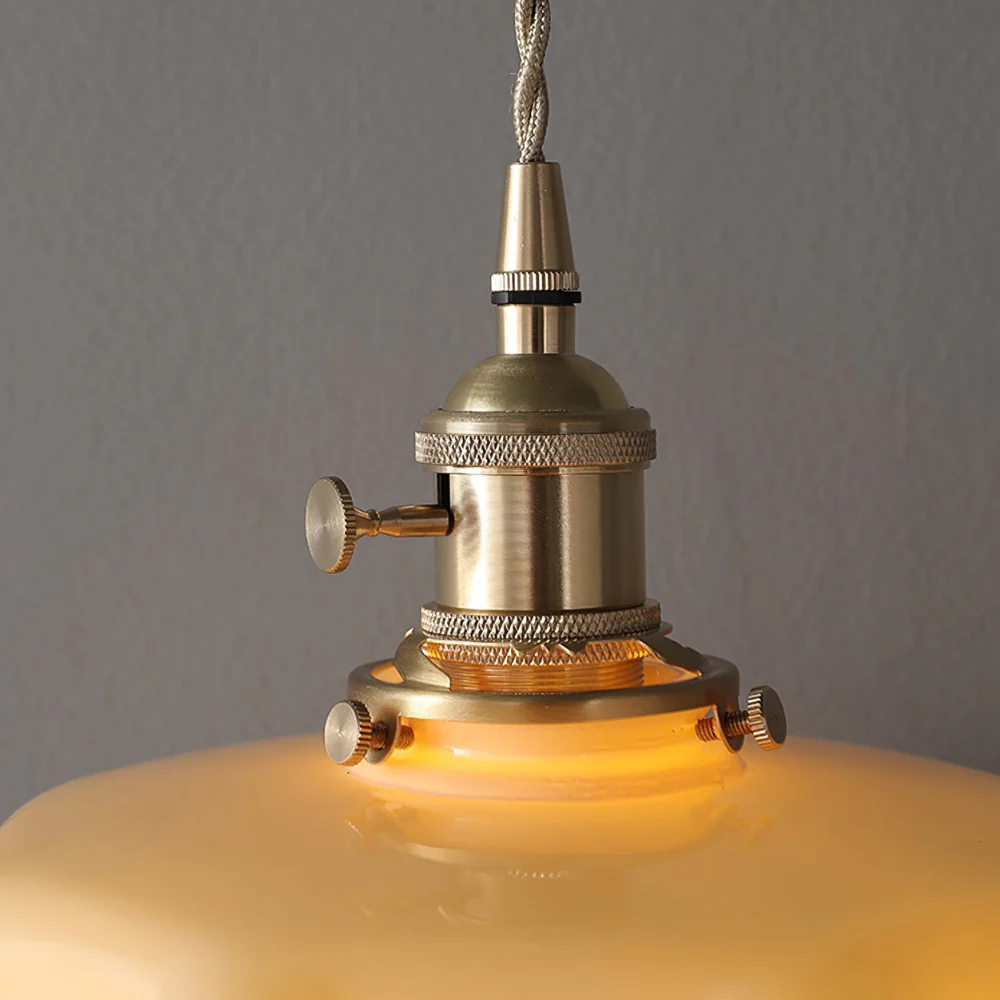 Scalloped Glass Pendant Light with Ruffled Shade - Vintage Floral Style - Image 15