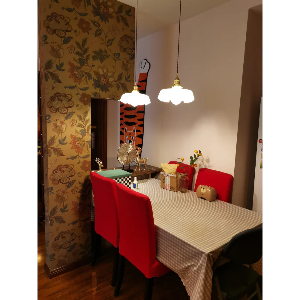 Scalloped Glass Pendant Light with Ruffled Shade - Vintage Floral Style - Image 28