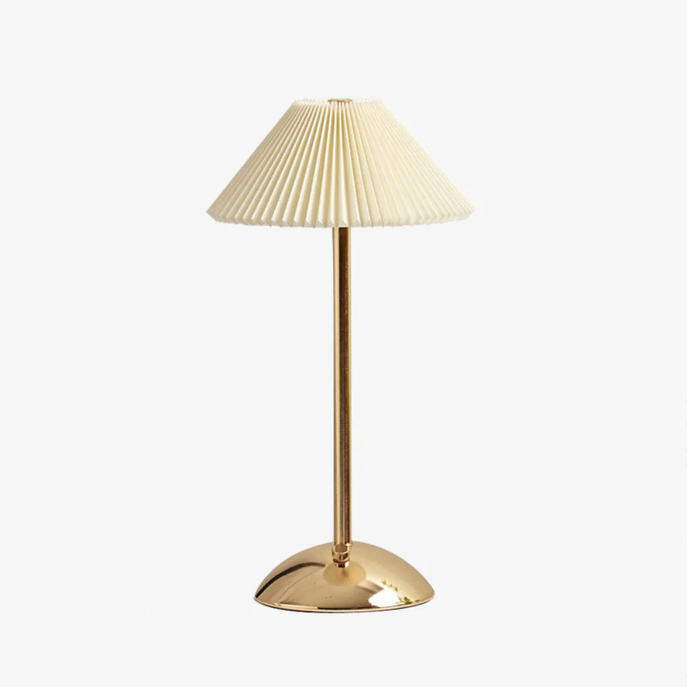 Scandinavian Pleated Fabric Shade Metal Desk Lamp USB Powered - Image 16