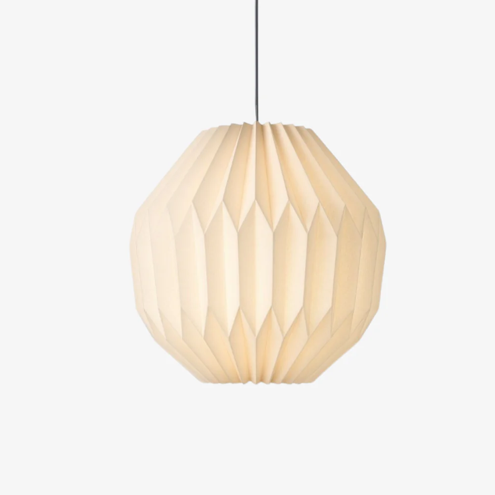 Scandinavian Pleated Paper Pendant Light - Modern Origami Hanging Lamp