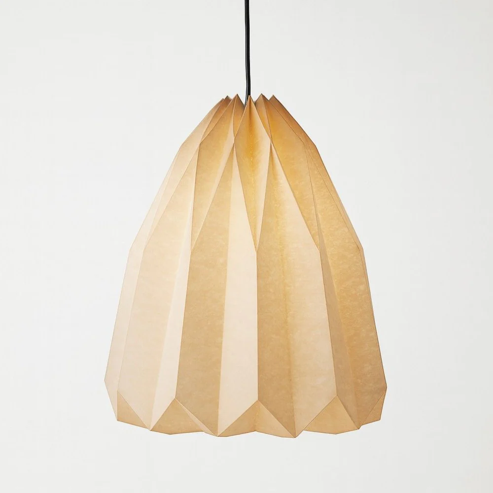 Scandinavian Pleated Paper Pendant Light - Modern Origami Hanging Lamp - Image 8