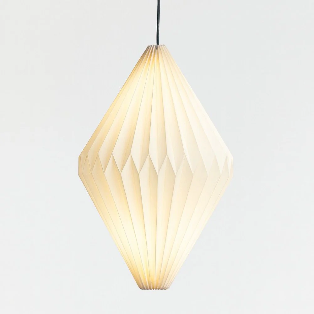 Scandinavian Pleated Paper Pendant Light - Modern Origami Hanging Lamp - Image 9