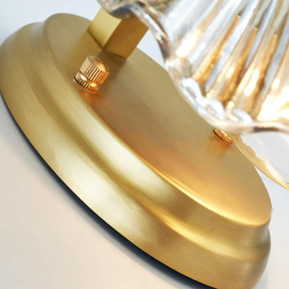 Shell Glass Wall Sconce with Scalloped Ribbed Shade - Coastal Art Deco - Image 23