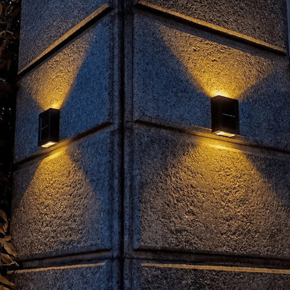Solar Powered Outdoor Wall Sconce - Dual Beam LED Exterior Fence Light - Image 11