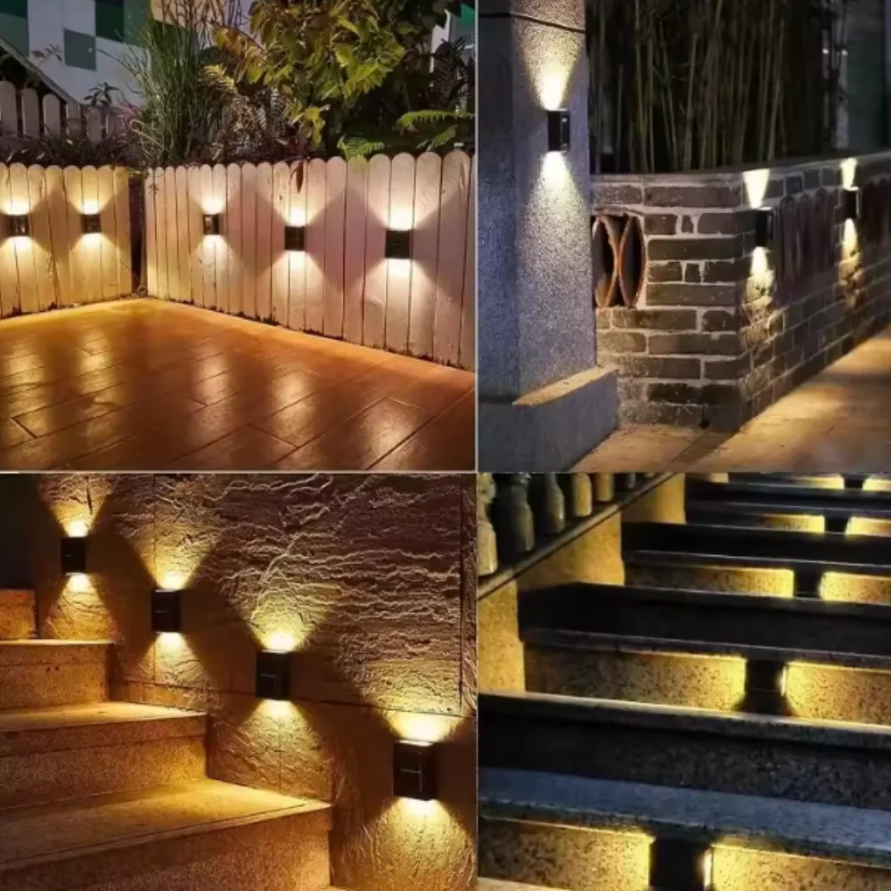 Solar Powered Outdoor Wall Sconce - Dual Beam LED Exterior Fence Light - Image 5