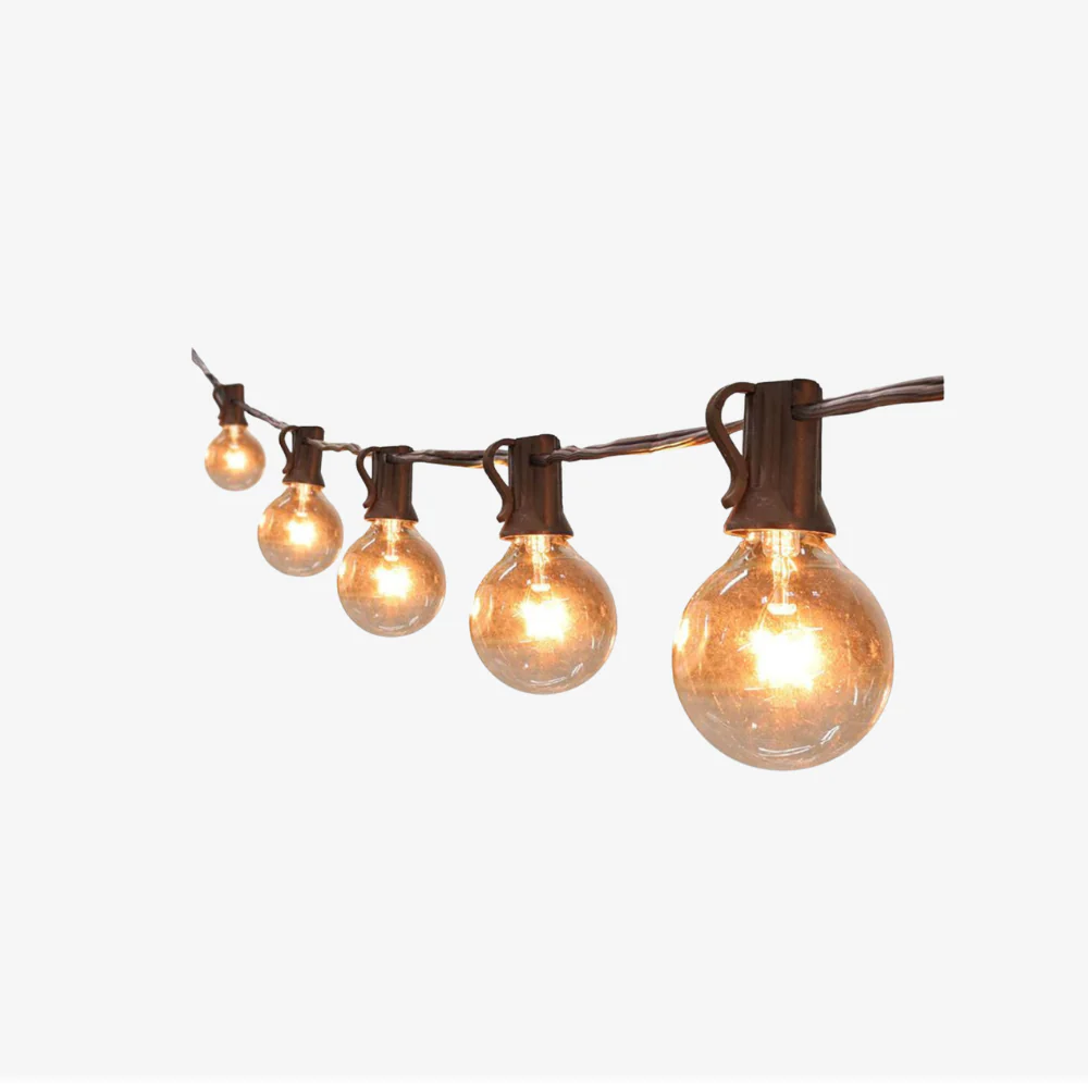 Solar-Powered Weather-Ready Outdoor Globe String Lights – Warm White Bistro