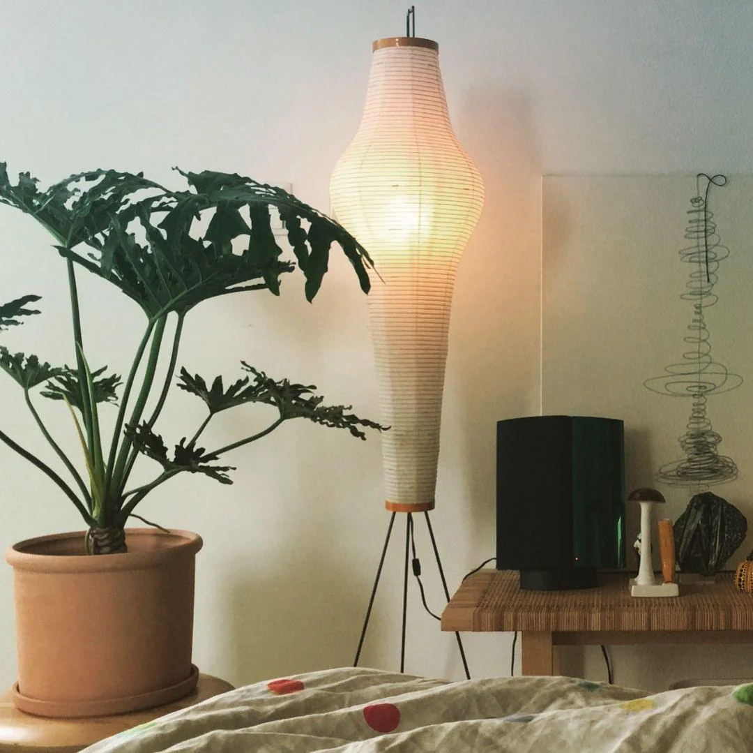 Spindle Mulberry Paper Floor Lamp - Image 4