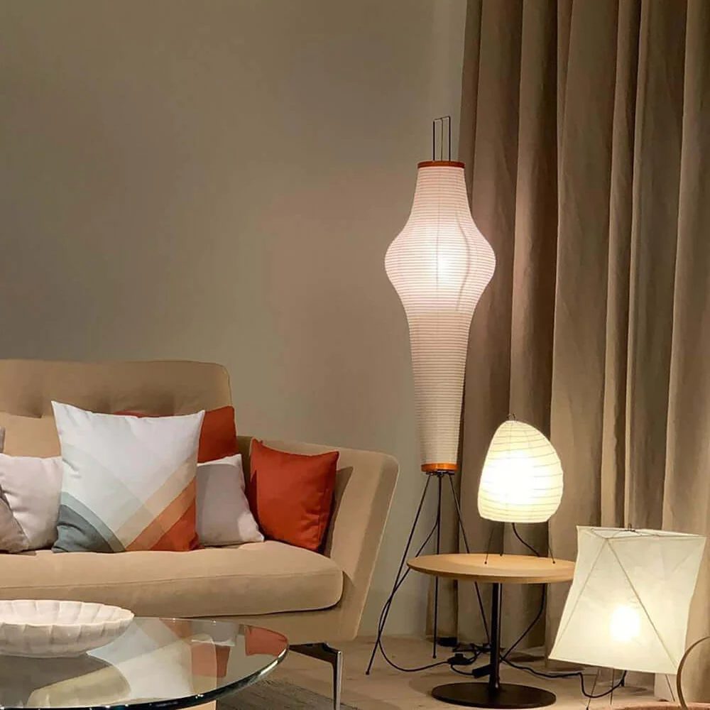 Spindle Mulberry Paper Floor Lamp - Image 5