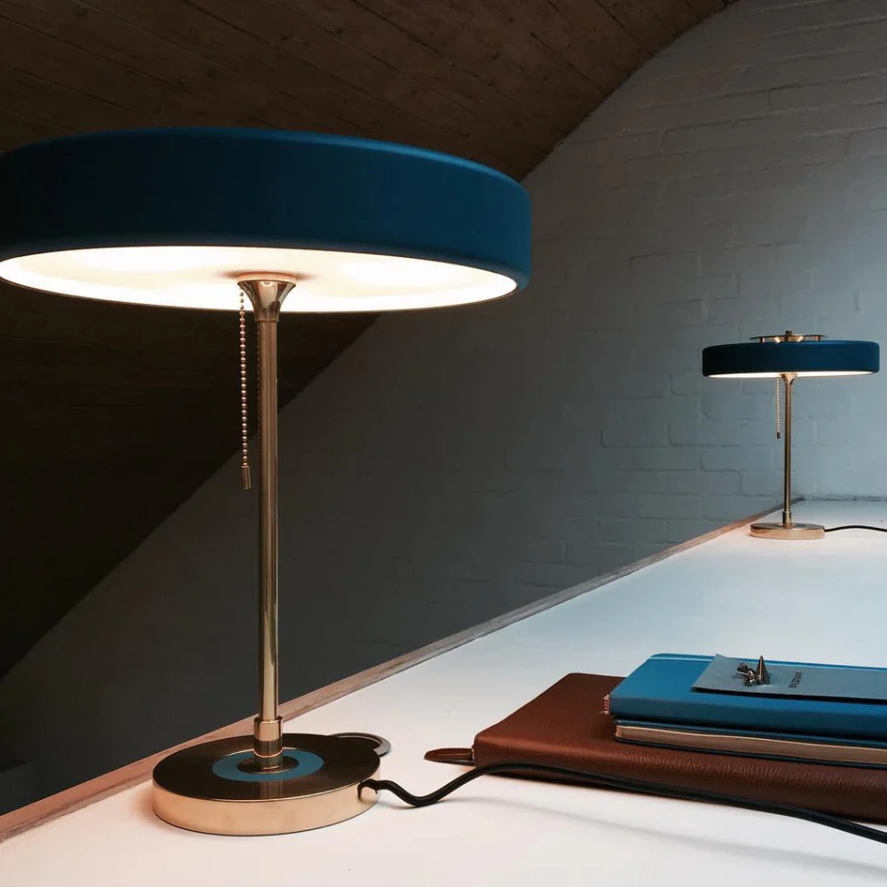 Spun Metal Table Lamp with Pull Chain and Acrylic Diffuser - Industrial - Image 10