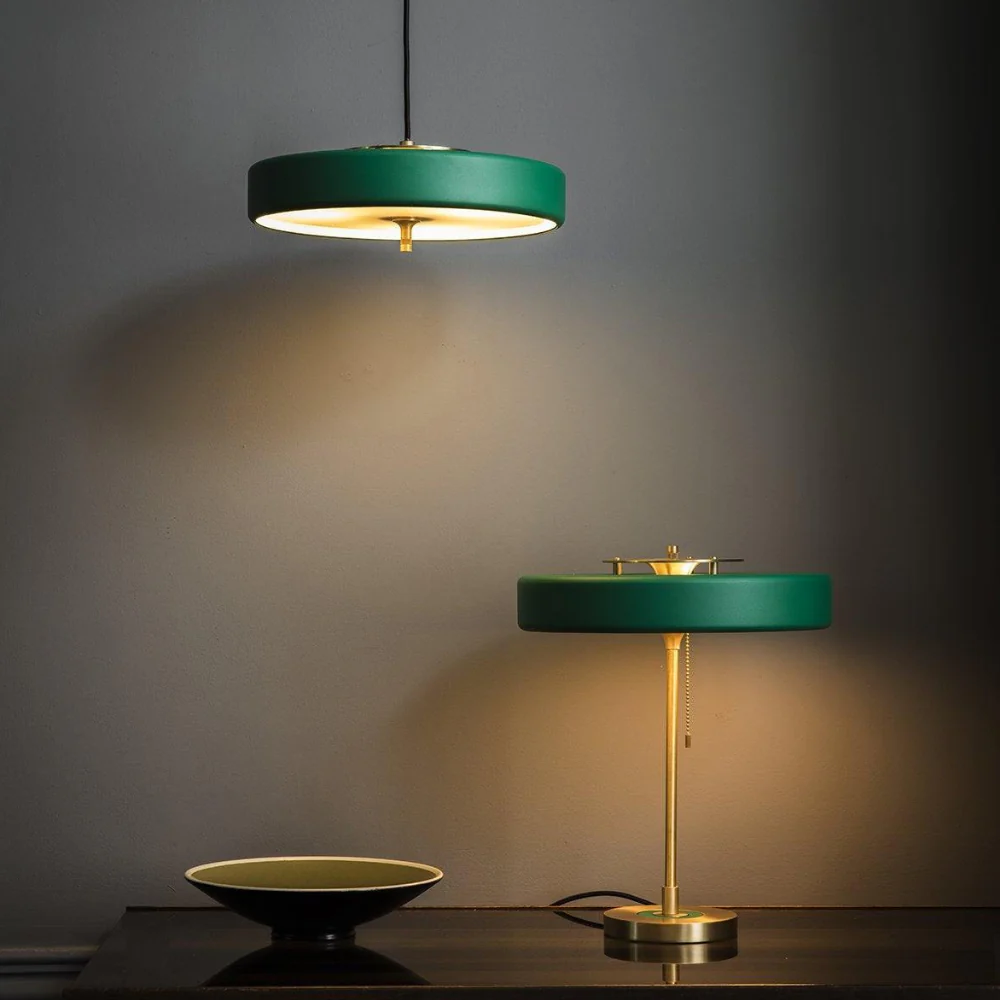 Spun Metal Table Lamp with Pull Chain and Acrylic Diffuser - Industrial - Image 2
