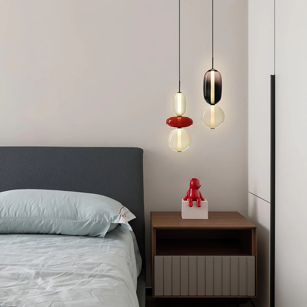 Stacked Glass Pendant Light with Geometric Tiers - Art Deco Style - Image 14