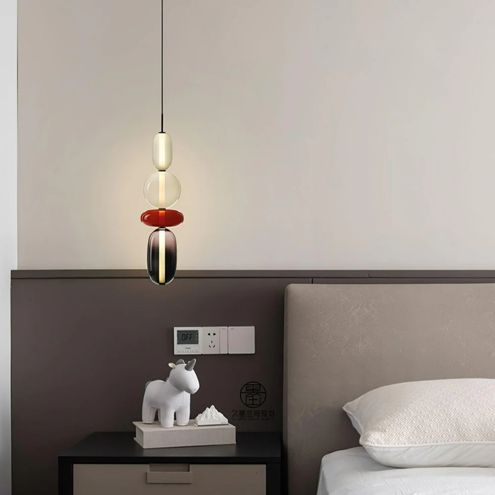 Stacked Glass Pendant Light with Geometric Tiers - Art Deco Style - Image 15