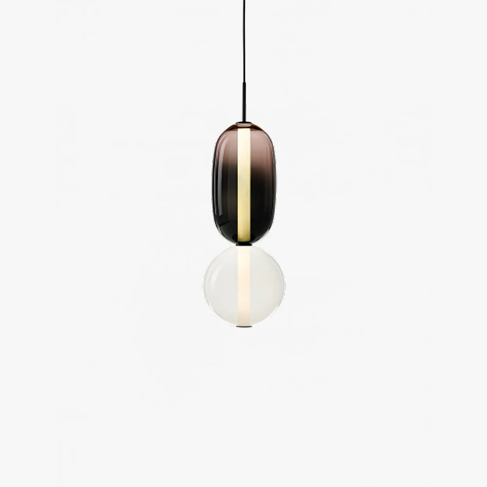 Stacked Glass Pendant Light with Geometric Tiers - Art Deco Style - Image 25