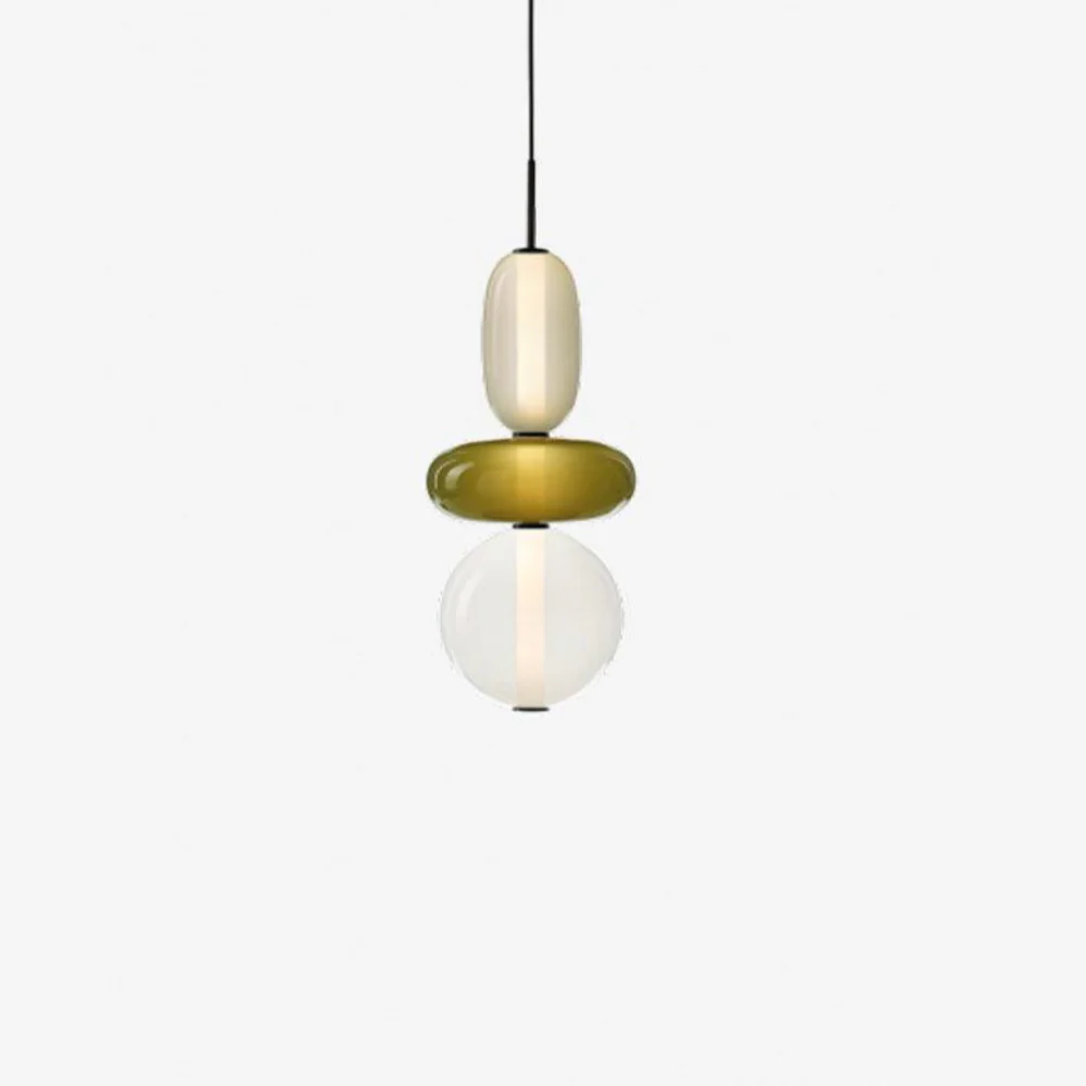 Stacked Glass Pendant Light with Geometric Tiers - Art Deco Style - Image 26