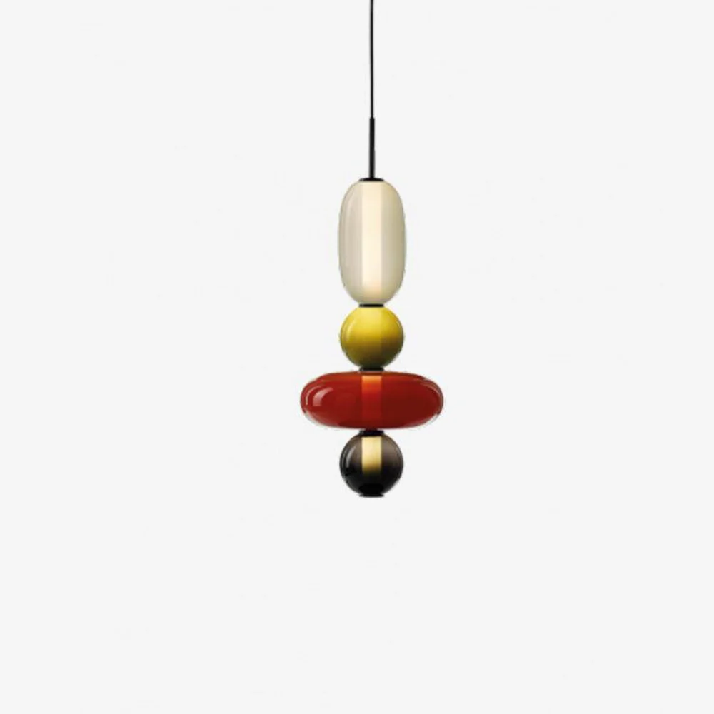 Stacked Glass Pendant Light with Geometric Tiers - Art Deco Style - Image 32
