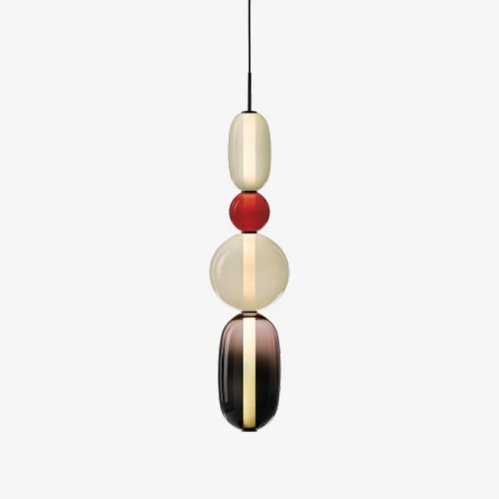 Stacked Glass Pendant Light with Geometric Tiers - Art Deco Style - Image 33