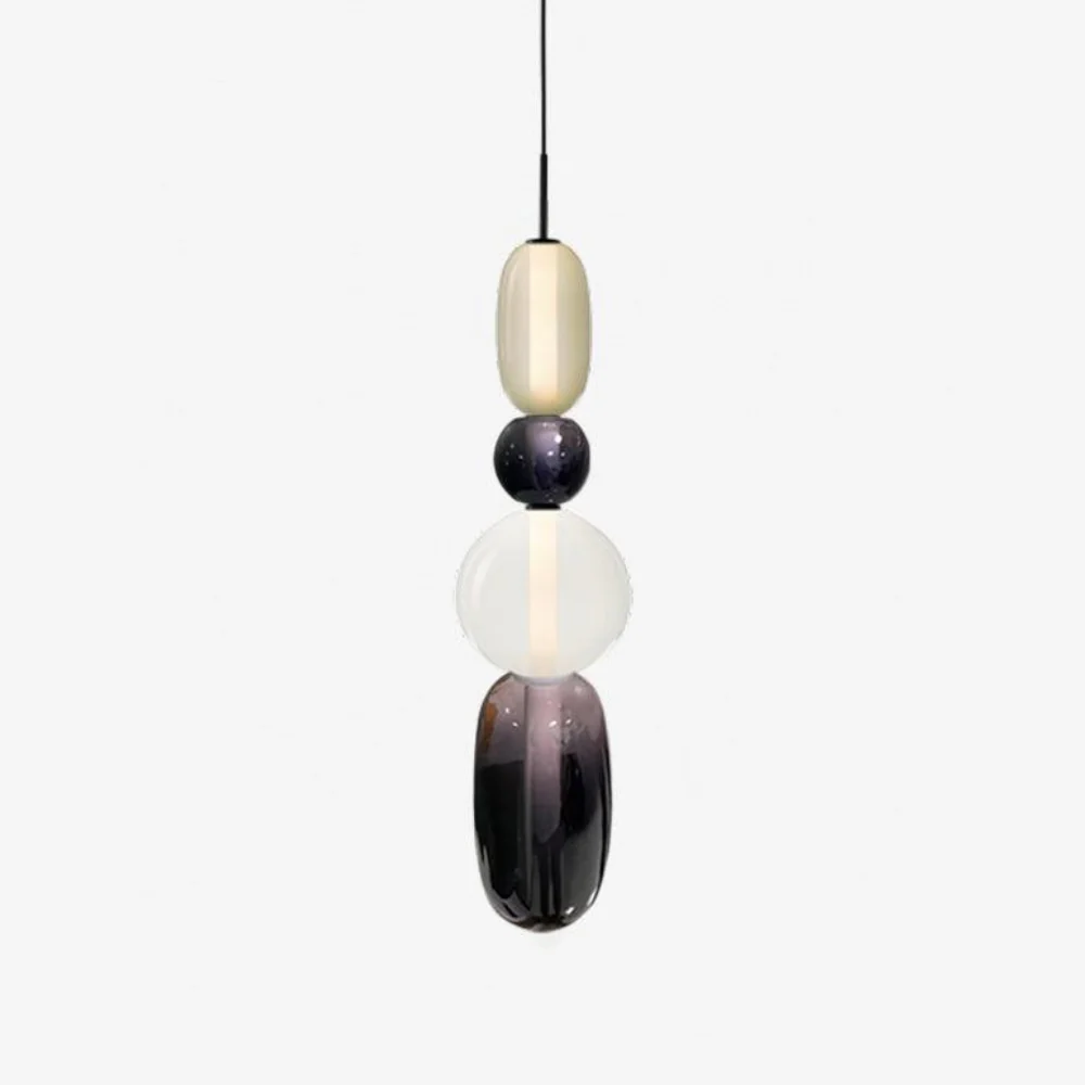 Stacked Glass Pendant Light with Geometric Tiers - Art Deco Style - Image 34