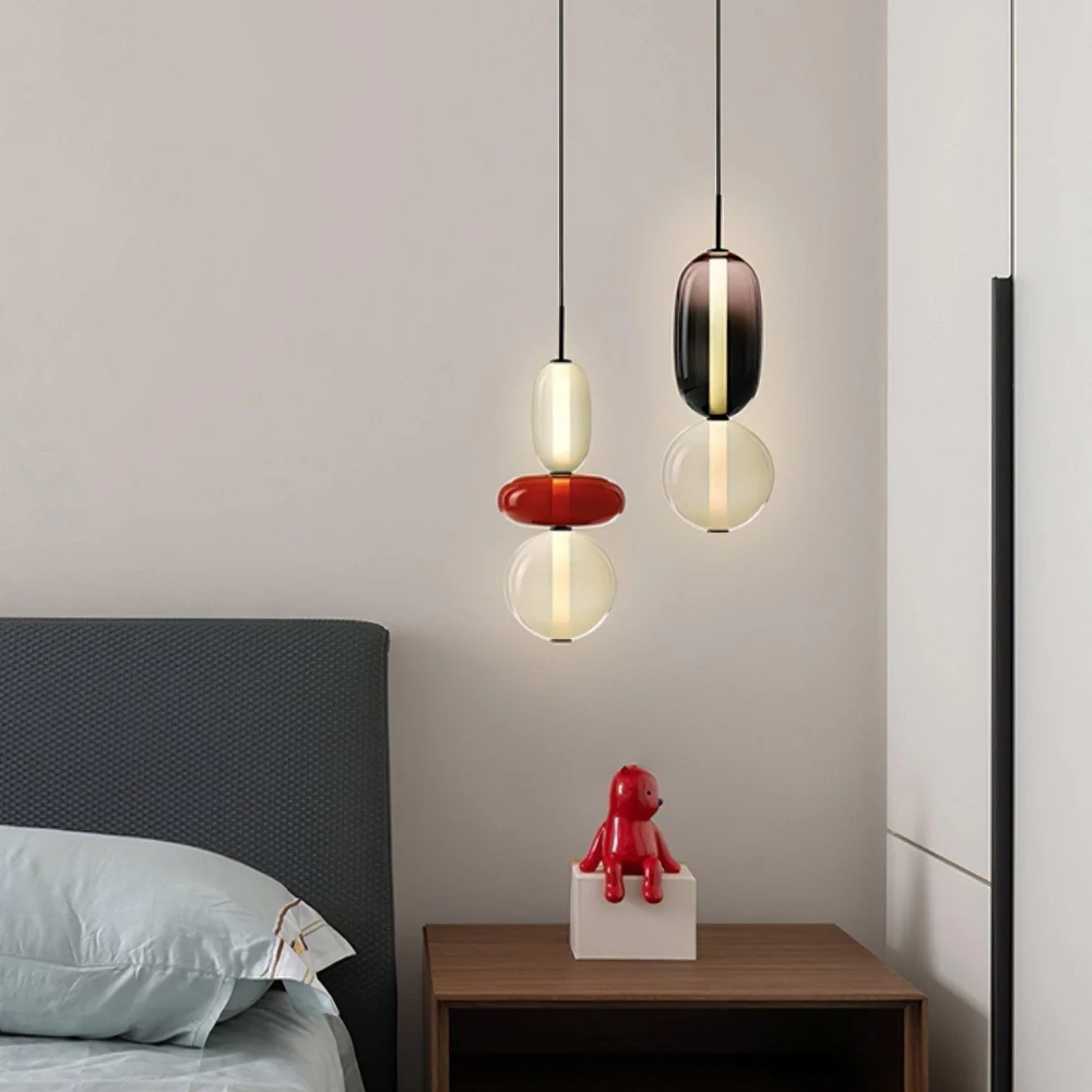 Stacked Glass Pendant Light with Geometric Tiers - Art Deco Style - Image 4