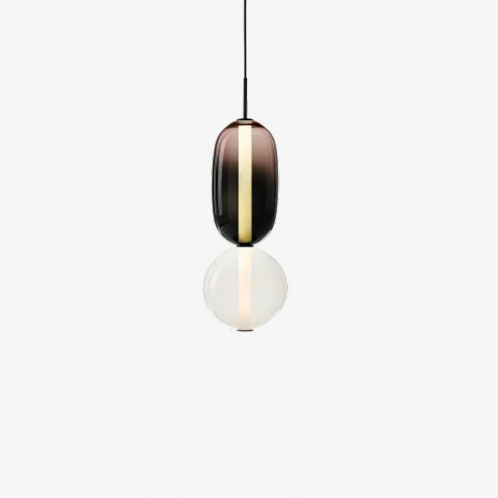 Stacked Glass Pendant Light with Geometric Tiers - Art Deco Style - Image 44