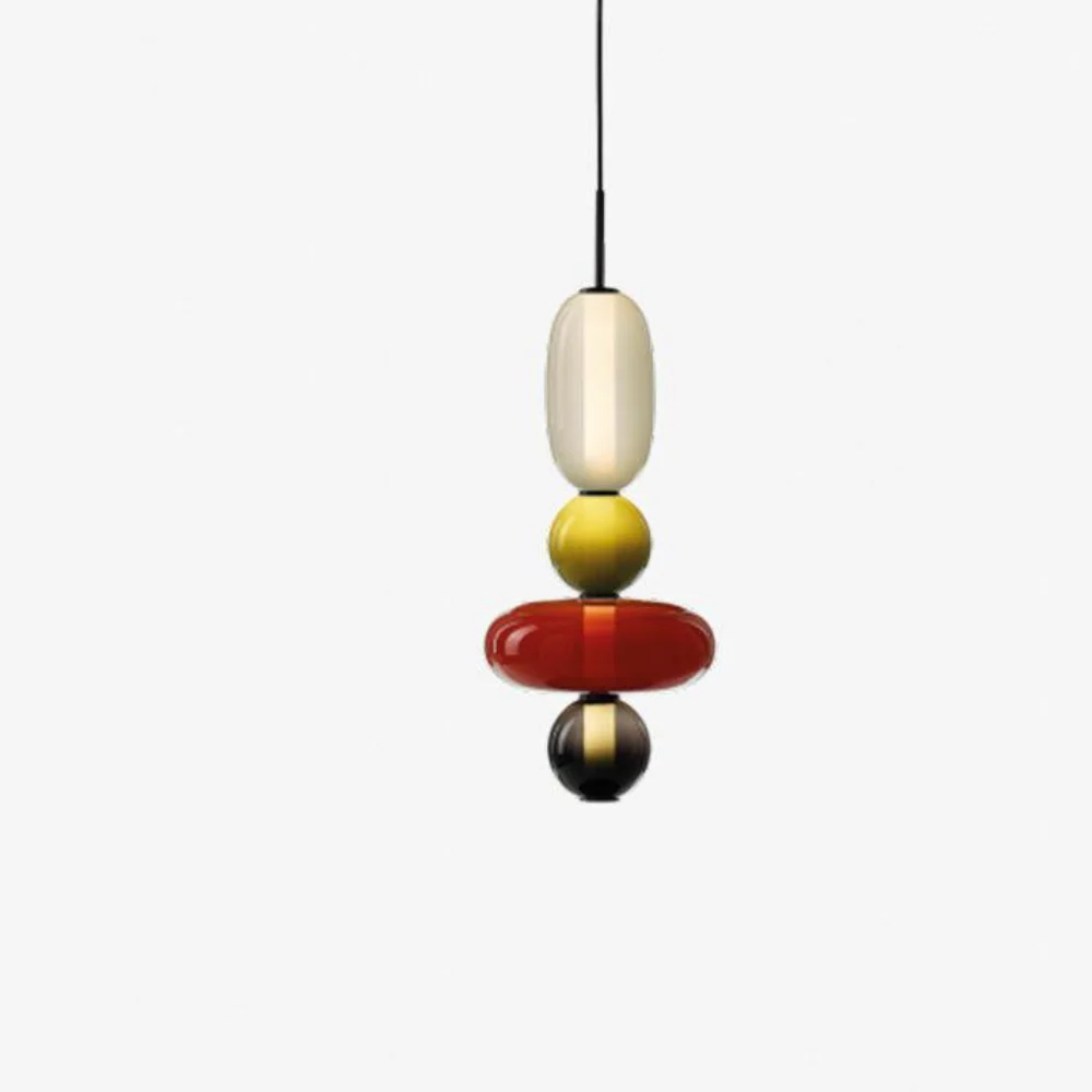 Stacked Glass Pendant Light with Geometric Tiers - Art Deco Style - Image 58