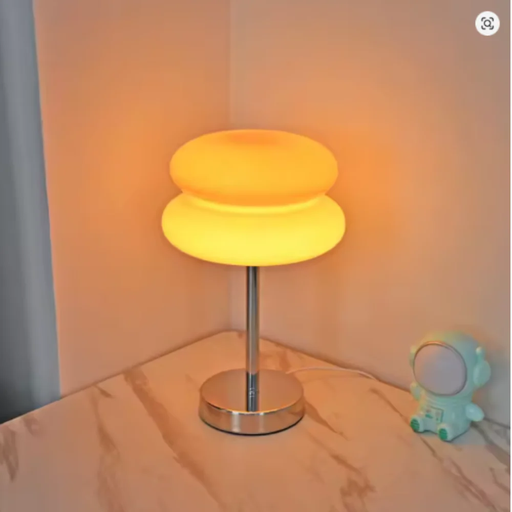 Table Lamp with Macaron Glass Shade - Modern Mid Century Aesthetic - Image 3