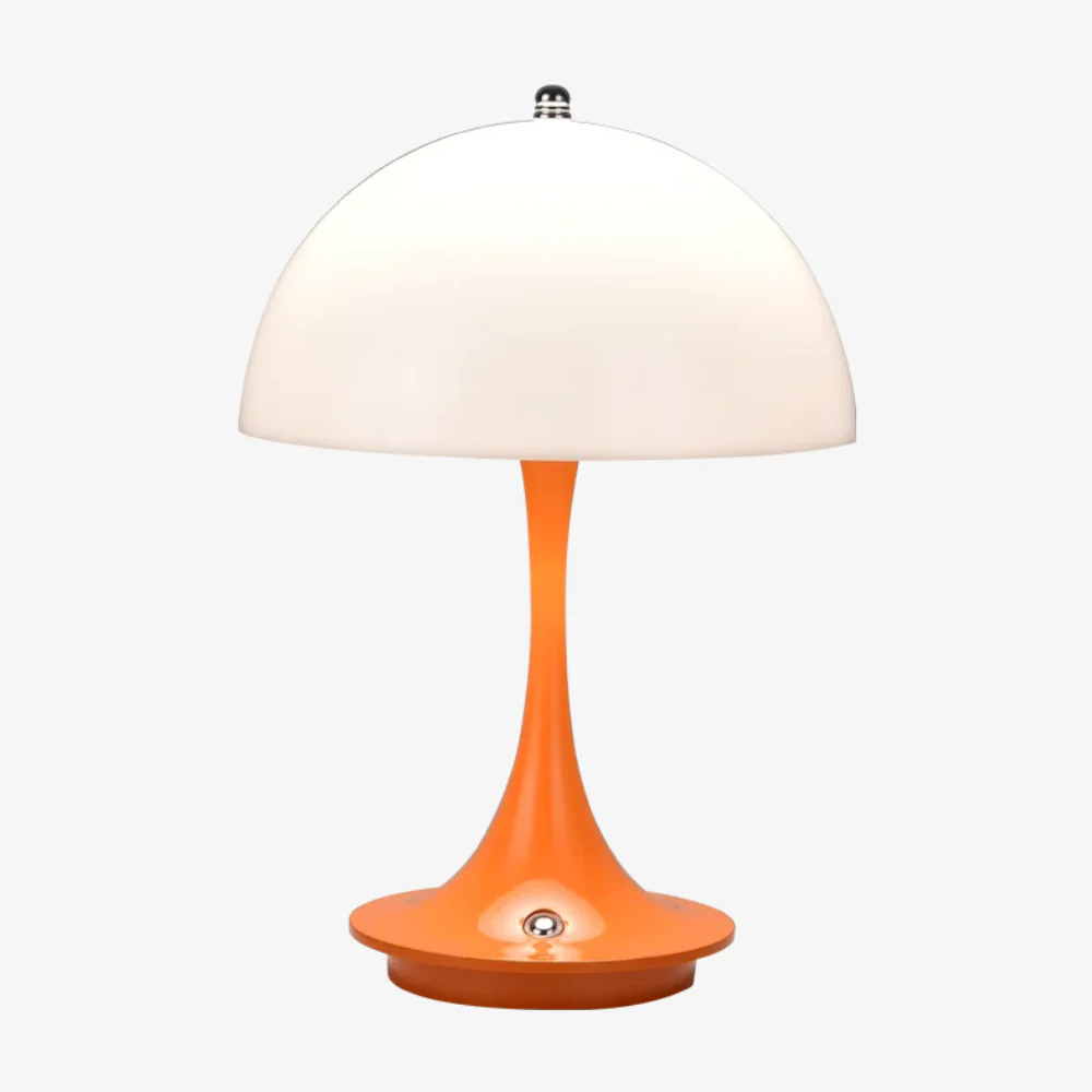 Table Lamp with Mushroom Dome Shade - Modern Mid Century Cordless - Image 6
