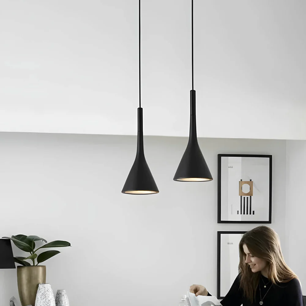 Tapered Funnel Pendant Light with Slender Neck - Nordic Modern Style - Image 7