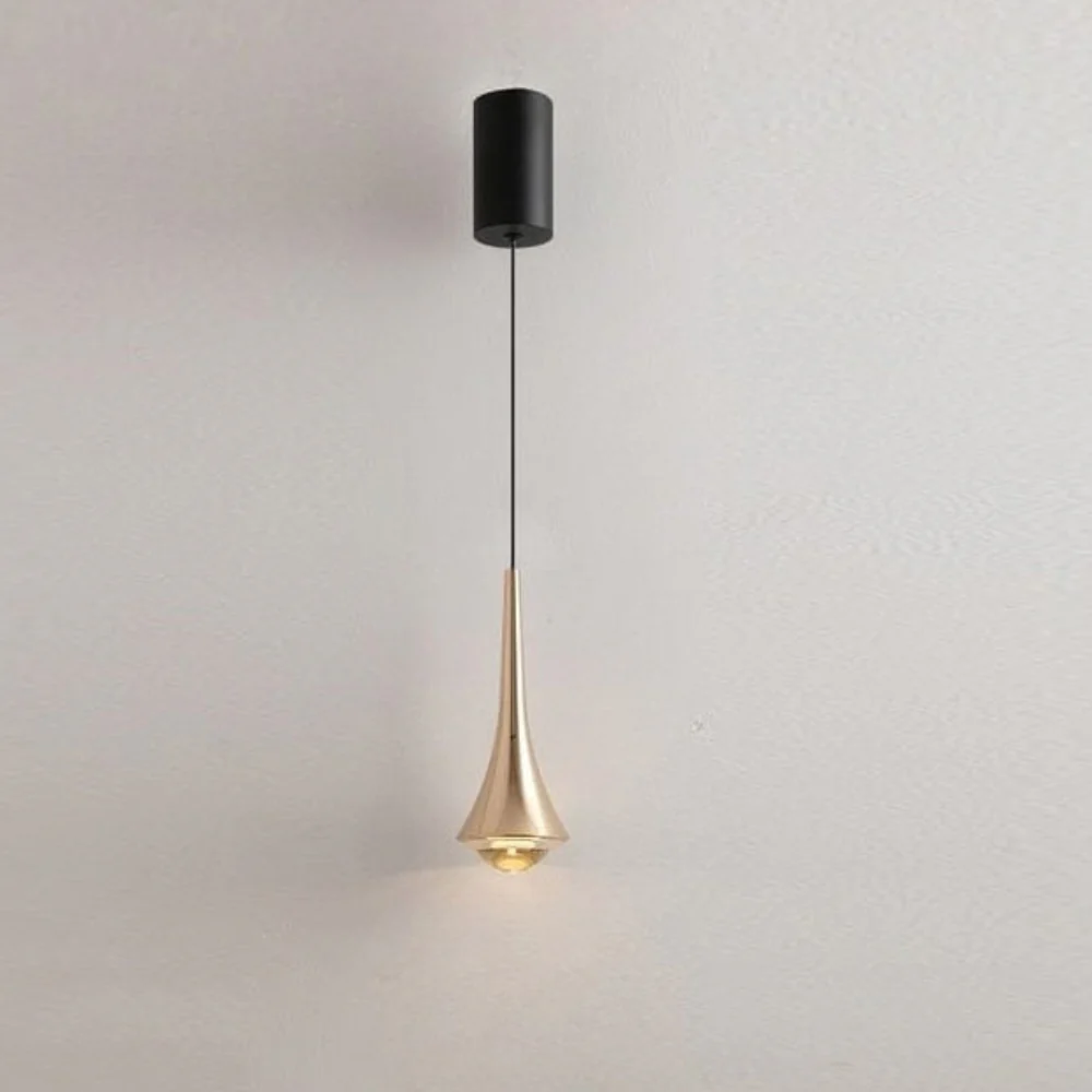 Teardrop Aluminum Pendant Light with Glass Base - Modern Water Drop Design - Image 14