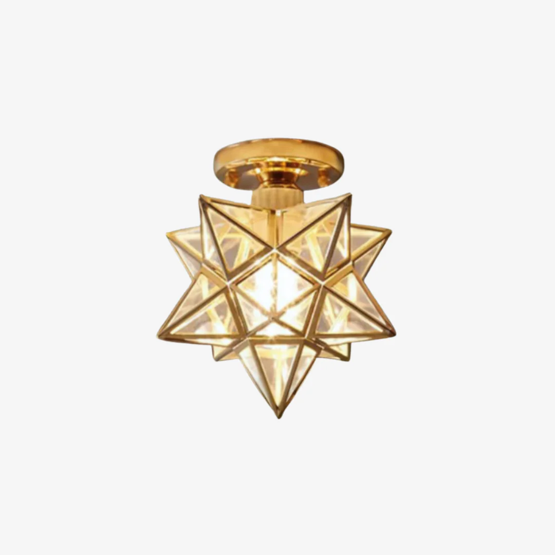 Traditional Star Shape Flush Mount Light - Vintage Style Ceiling Light