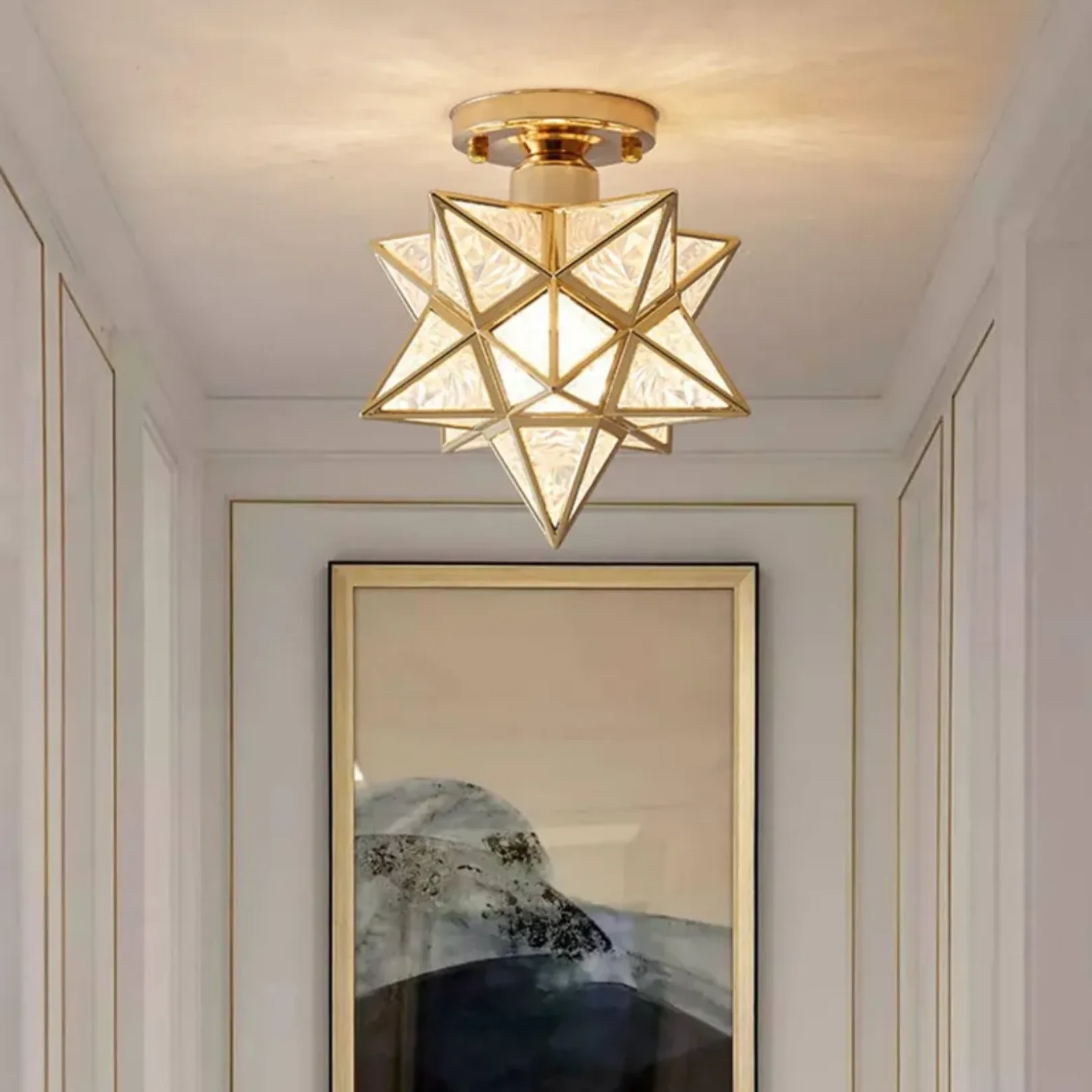 Traditional Star Shape Flush Mount Light - Vintage Style Ceiling Light - Image 10