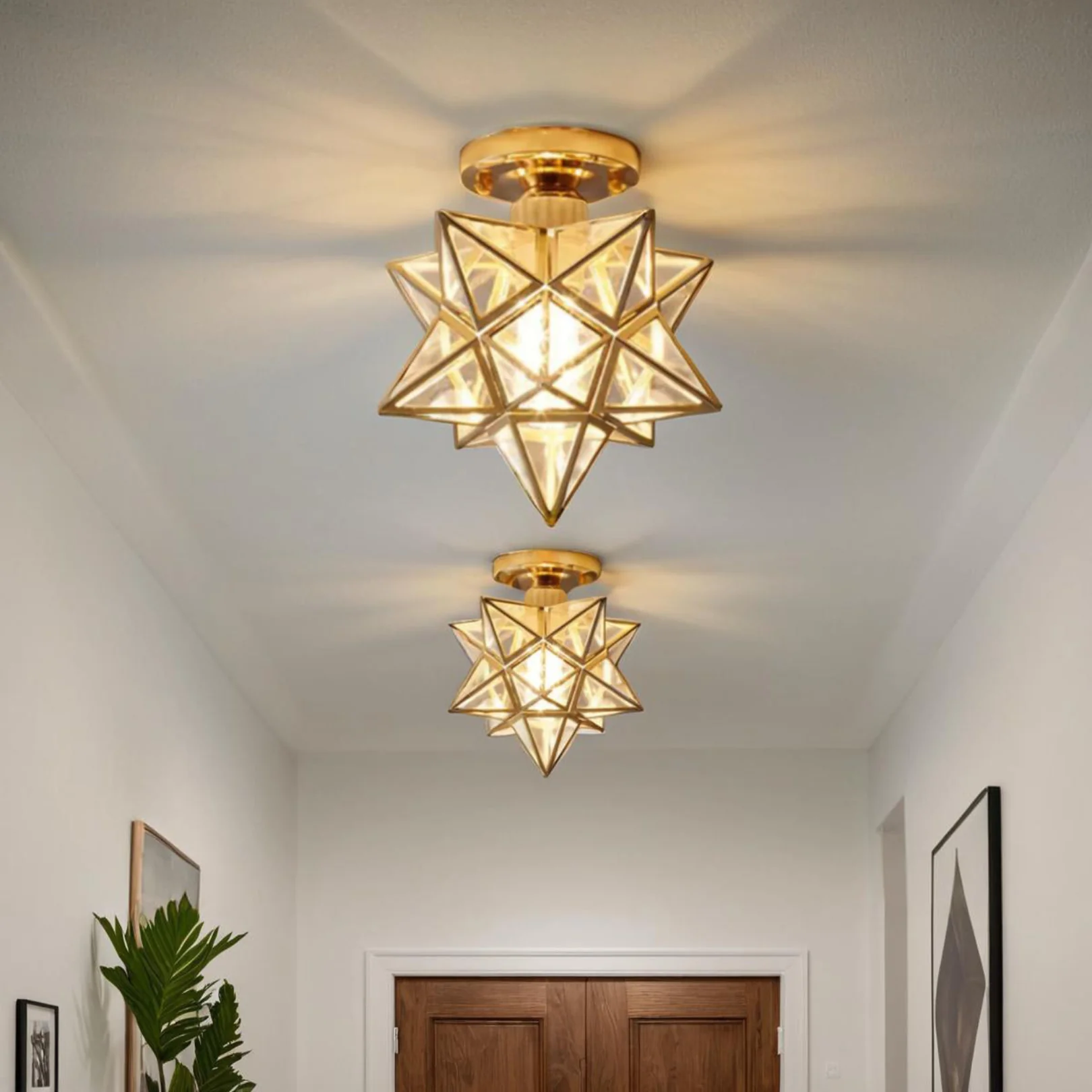 Traditional Star Shape Flush Mount Light - Vintage Style Ceiling Light - Image 8
