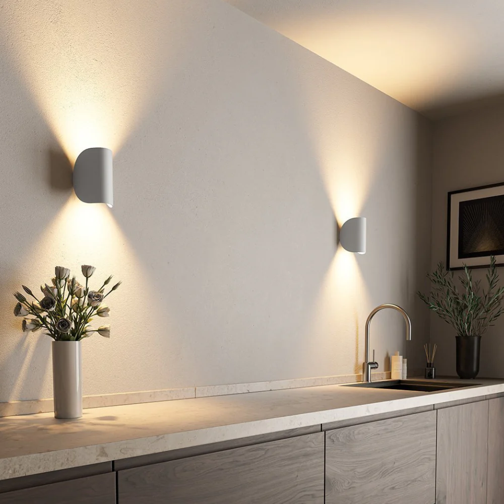 Vertical Pivoting Semi-Circle Wall Sconce - Directional Up and Down Light - Image 6